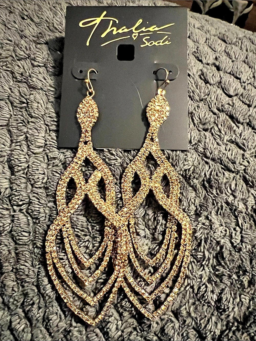 Thalia Sodi Tabletower Gold Filigree Drop Earrings NWT
